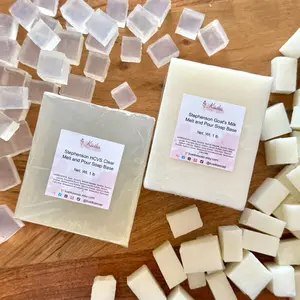 Melt and Pour Soap Base 1lb– Goat's Milk or Clear, Pre-Cut Cubes or Full Block, DIY Soap Making Supplies