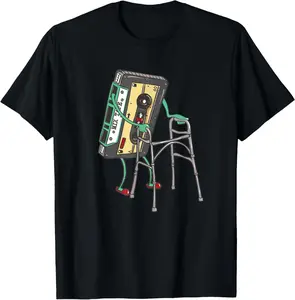 100% Cotton Unisex Funny Retro Cassette Tape Vintage Mixtape 80s 1980s Hip Hop T-Shirt