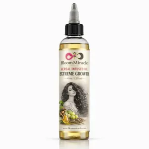 Bloommiracle Extreme Hair Growth Oil 4 Oz Organic Herbal Serum for Hair Loss Softening Nourishing with Natural Ingredients Gentle Repair Daily Silky Restore Haircare