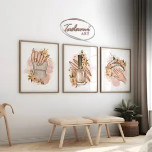 Nails Wall Art, Nails Salon Poster, Nails Artist Gift, Floral Nails Print, Manicure Salon Decor, Manicurist Gift, Beauty Salon Decor POSTER (UNFRAMED)