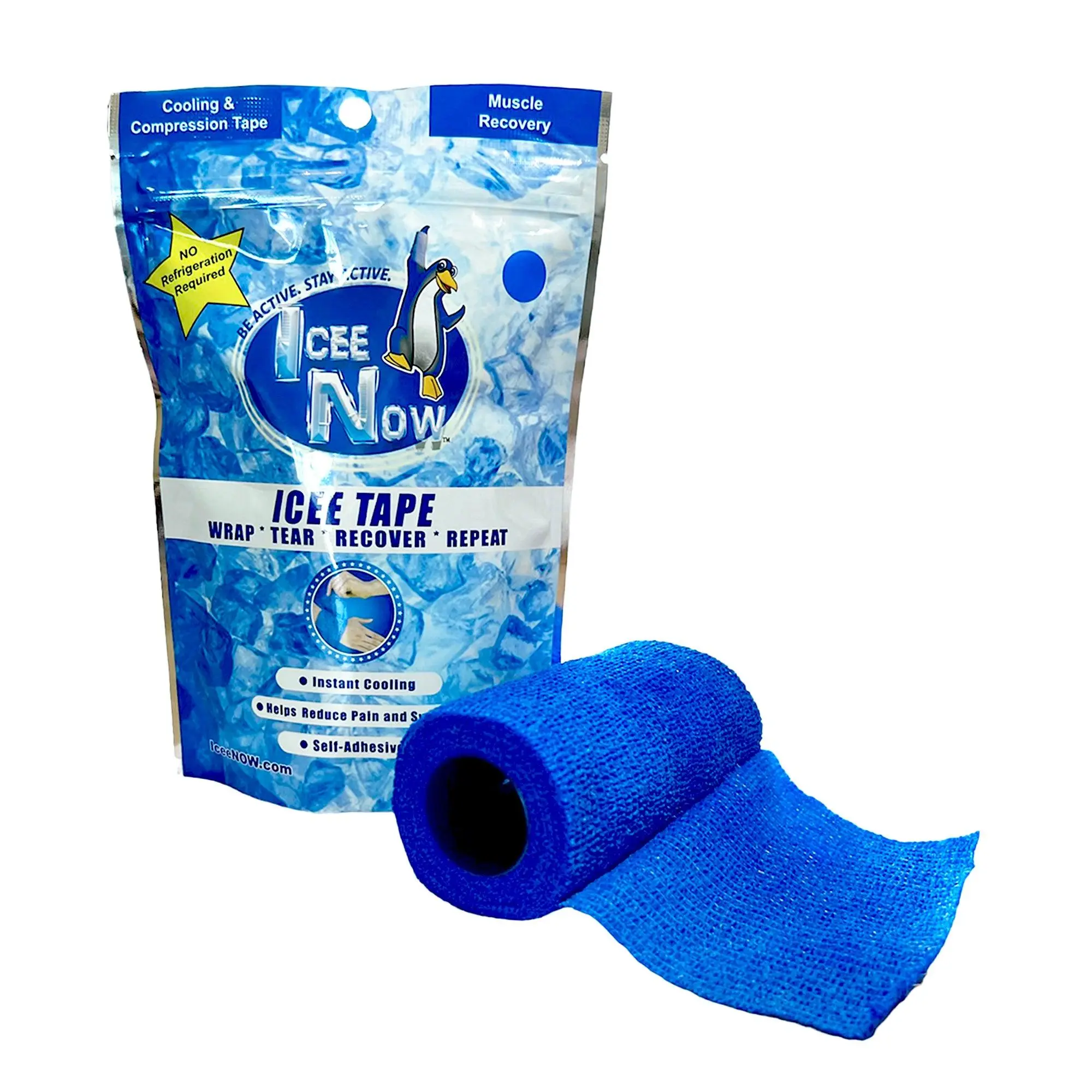 Icee Tape – Instant Cooling Compression Wrap (No Ice Needed) for Sports Recovery Shin Sleeve Elastic Band Knee Supporter Knee Strap