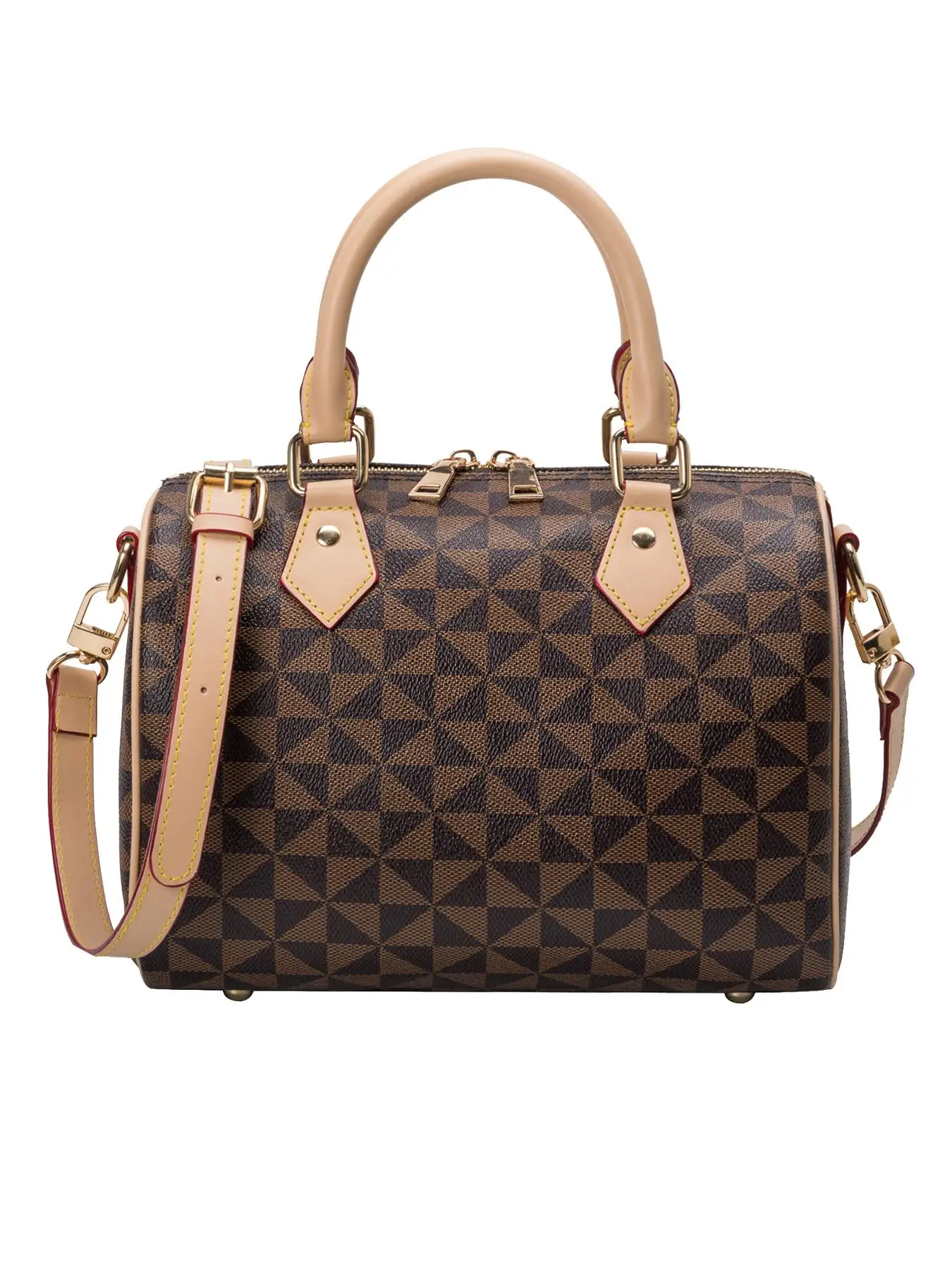 Fashionable Geometric Pattern Crossbody Bag, Lightweight Zipper Shoulder Bag with Adjustable Strap, Trendy All-match Commuter Bag for Daily Used, Purs