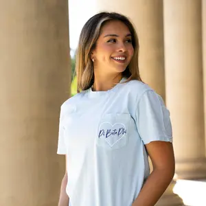 Pi Beta Phi Heart Pocket T-Shirt - Chambray
