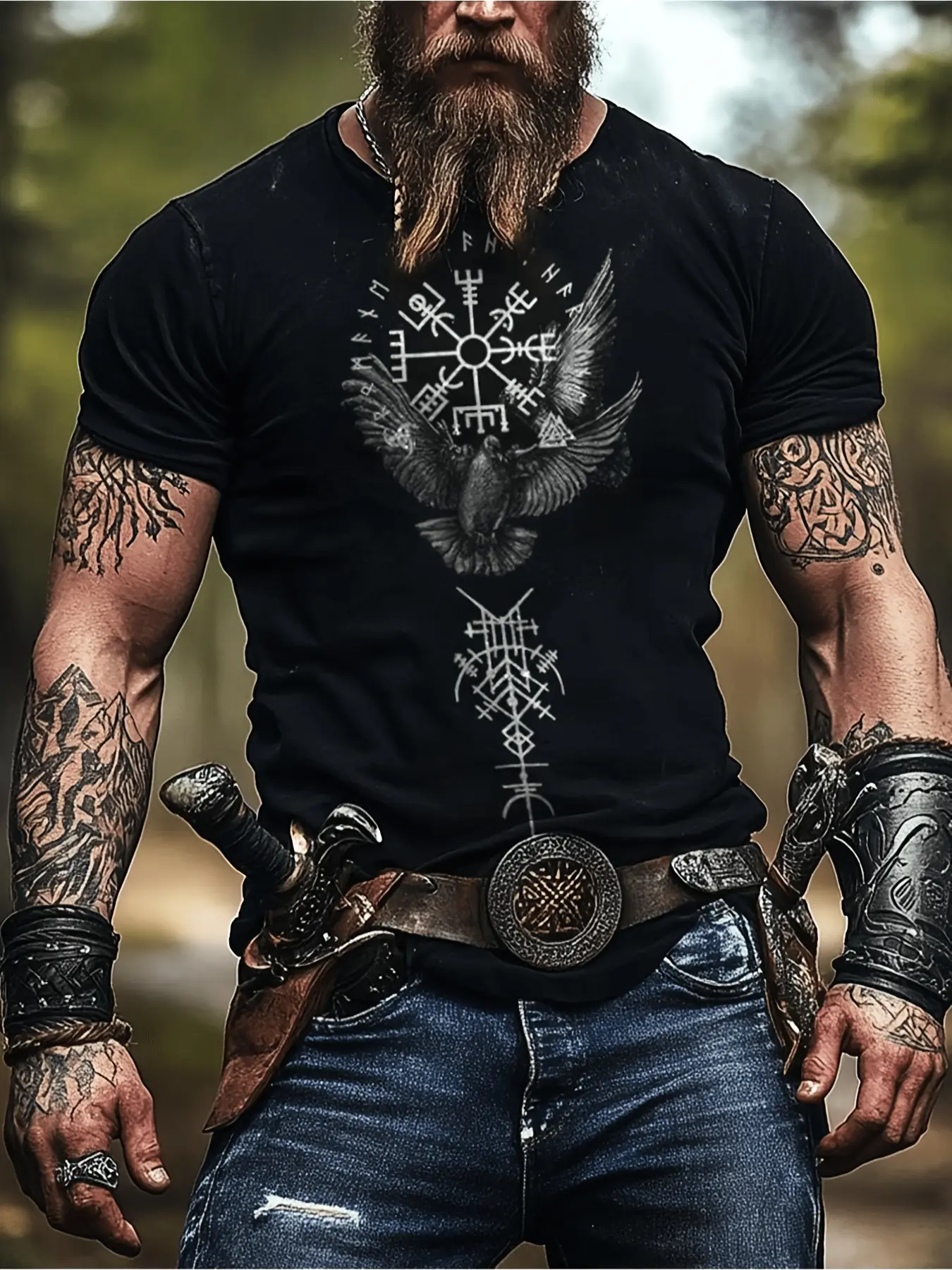 Men's Viking Nordic Pattern T Shirt Norse Mythology Eagle and Rune Viking Ship Design Lightweight and Breathable T Shirt Plus Size Available All Season Casual Streetwear Suitable for CosplayHappy Mother Day Shirt for Mom Best Mom Ever Graphic Tee