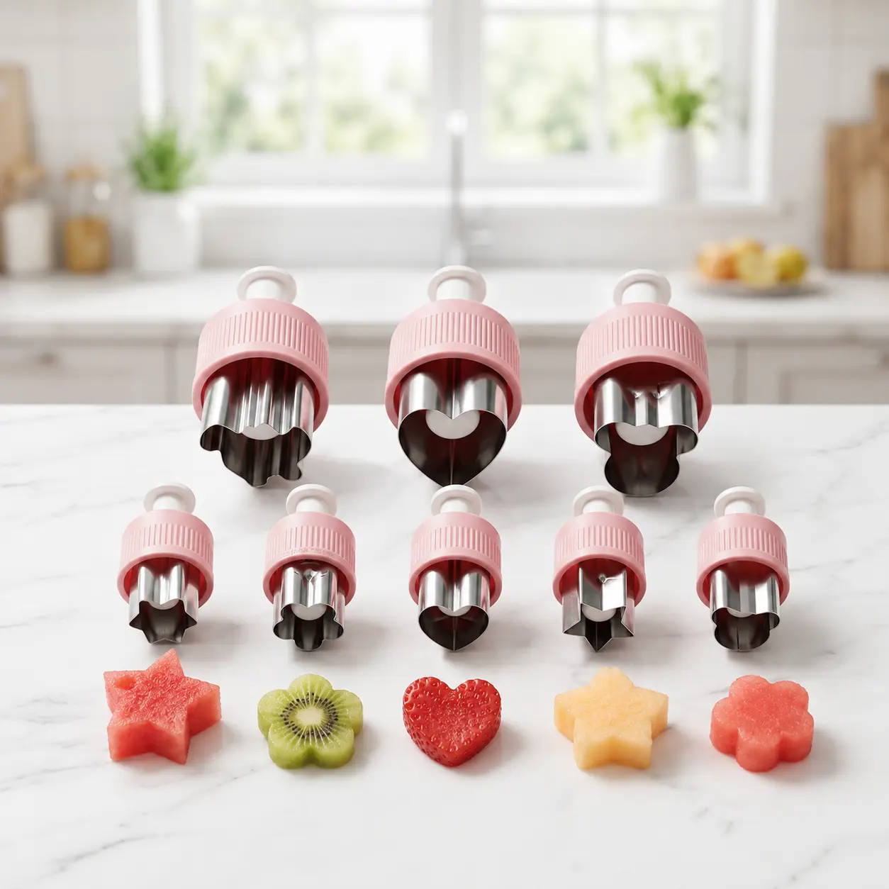 Stainless Steel Food Cutters, 8-Piece Sandwich & Cookie Molds for Kids' Bento Box Lunch Prep