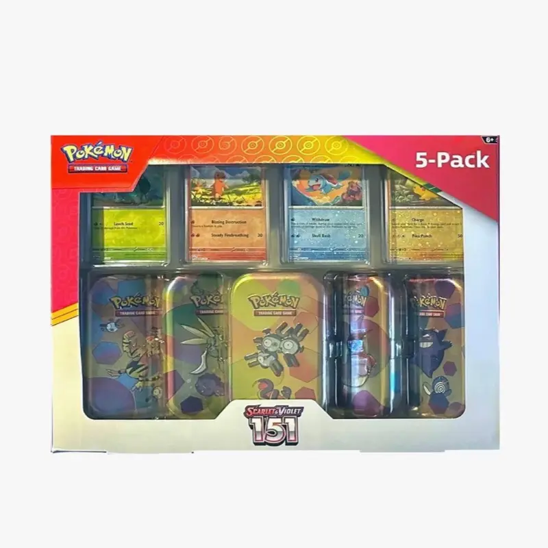 Costco Pokemon Scarlet & Violet 151 Mini Tin 5-pack- Boxes May have slight tears or rips