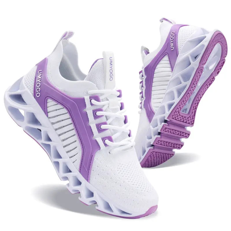 Women's Striped Fabric Casual Trainers - Breathable Athletic Footwear, Outdoor Sneakers for Walking, Training