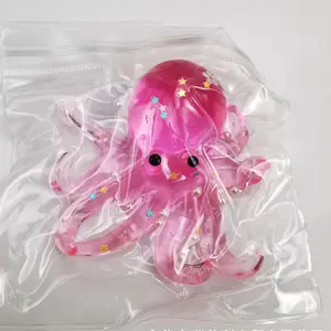 Glitter Octopus Taba Squishy Sugar Stress Ball for Kids Cute Animals Squeeze Fidget Toy Squishy Ocean Sensory Decompression Gift