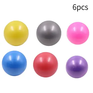 6 Thick Yoga Balls 9.84 Inch PVC Pilates Exercise Ball, 6 Colors for Core Strength Training, Balance and Stability Workout