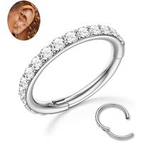 Silver-Big CZ Nose Hoop