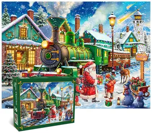 HUADADA-Merry Christmas Puzzles for Adults 1000 Pieces-Jigsaw Puzzles for Adults 1000 Piece-Adults Challenging Game Toys- Family Reunion Interactive Jigsaw Puzzle-Christmas Gifts