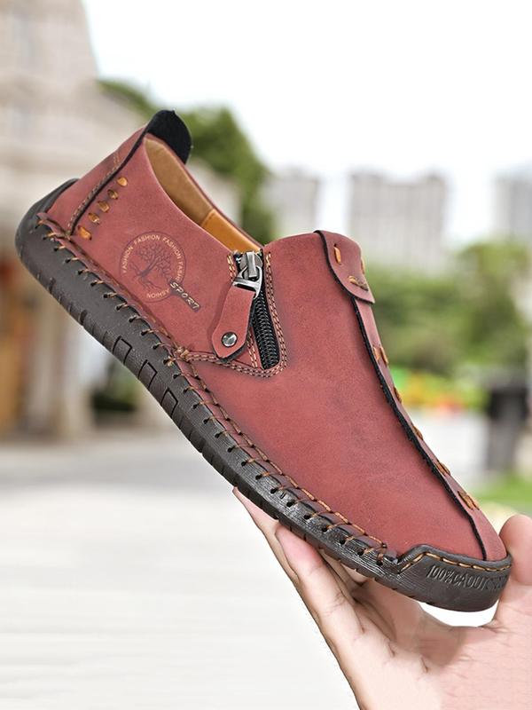 New Men's Casual Solid Color Zipper Side Walking Shoes, Fashionable Breathable Comfortable Sports Shoes for Outdoor, Male All-match Round Toe Shoes for Daily Wear New Men's Casual Solid Color Zipper Side Walking Shoes, Fashionable Breathable Comfortable Sports Shoes for Outdoor, Male All-match Round Toe Shoes for Daily Wear