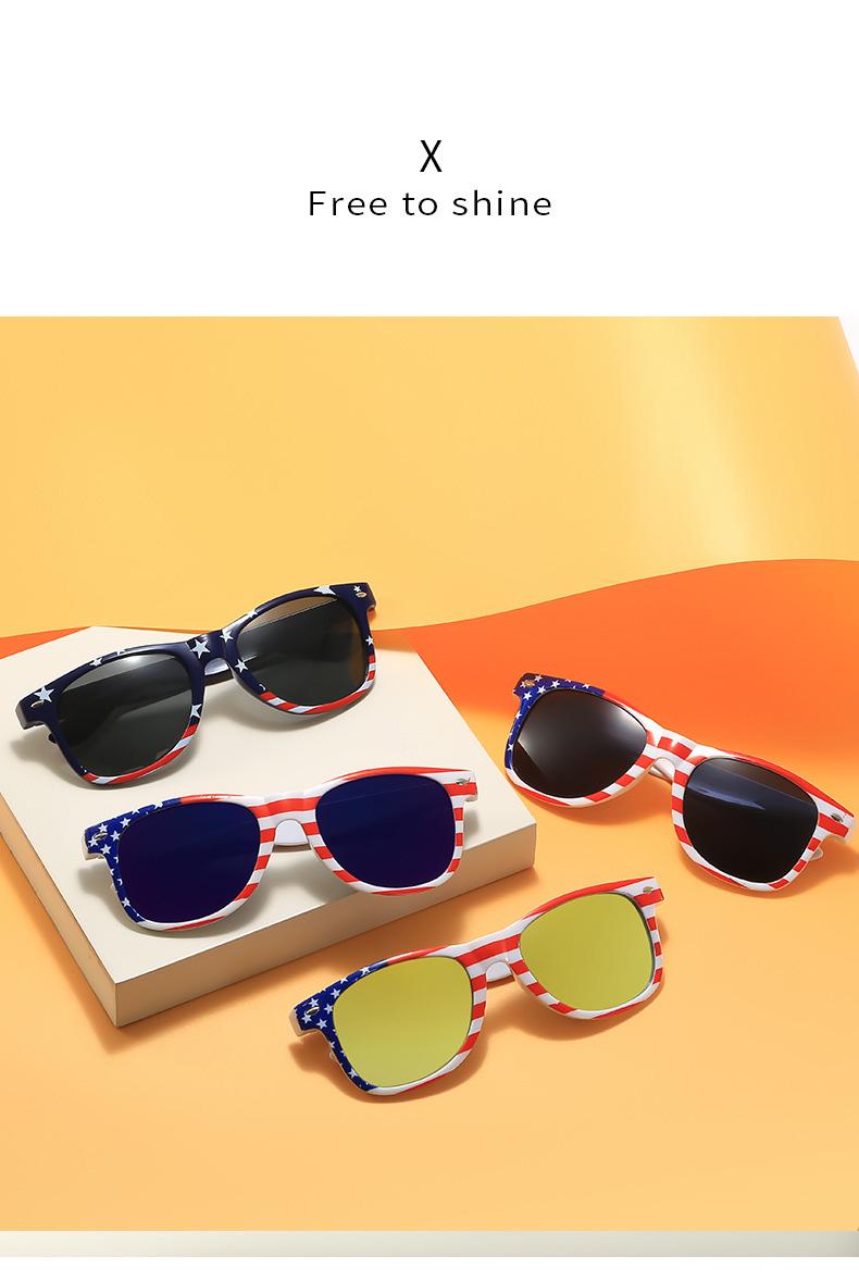 Patriotic USA Star Striped Sunglasses for 4th of July, Red White Blue Square Frame Shades, UV Protection Lightweight Eyewear, Festive Accessory for Independence Day BBQ Parade Beach Holiday Celebration outdoorfun