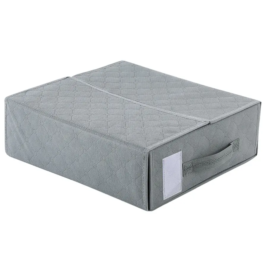 Foldable sheet and duvet cover storage bag, closet organizer storage space for bedding, duvet covers and pillowcases, etc.