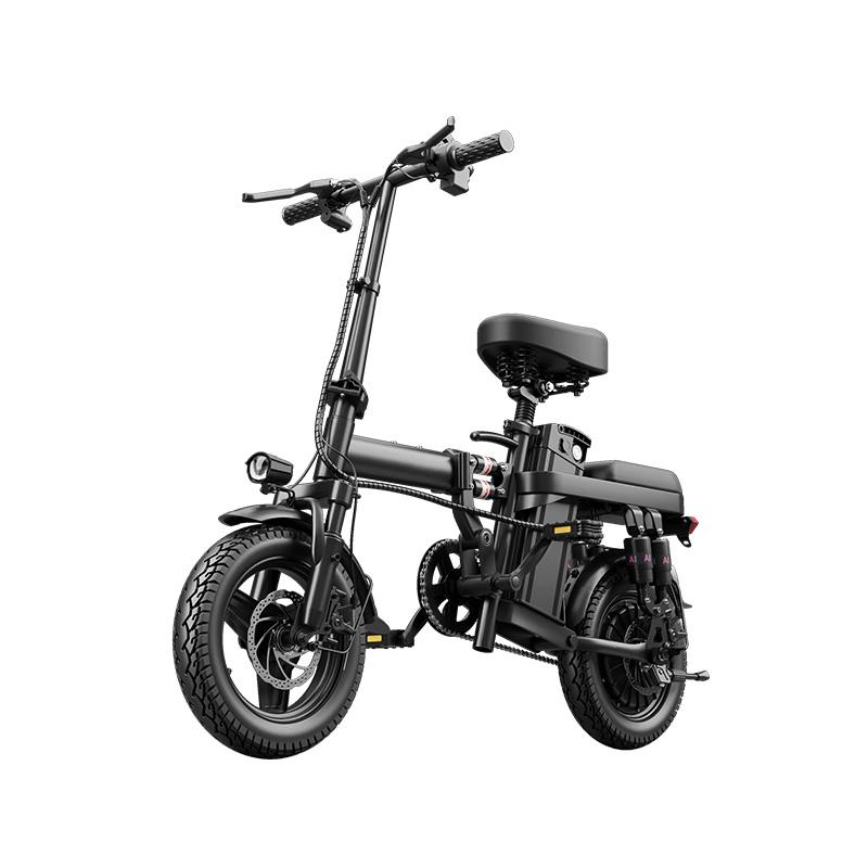 Adult Electric Bicycles 500W Peak Power Foldable with Detachable Batteries 20mph Commuter 48V15AH 60KM Range High-Strength Front Loading Frame Flat Pedals