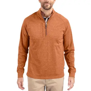 Cutter & Buck Adapt Eco Knit Heather Mens Quarter Zip Pullover
