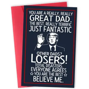Premium Humorous Greeting Card - Funny Gift from Son/Daughter for Dad - Perfect for Father’s Day, Birthday - Heartfelt, Office Stationery Supplies
