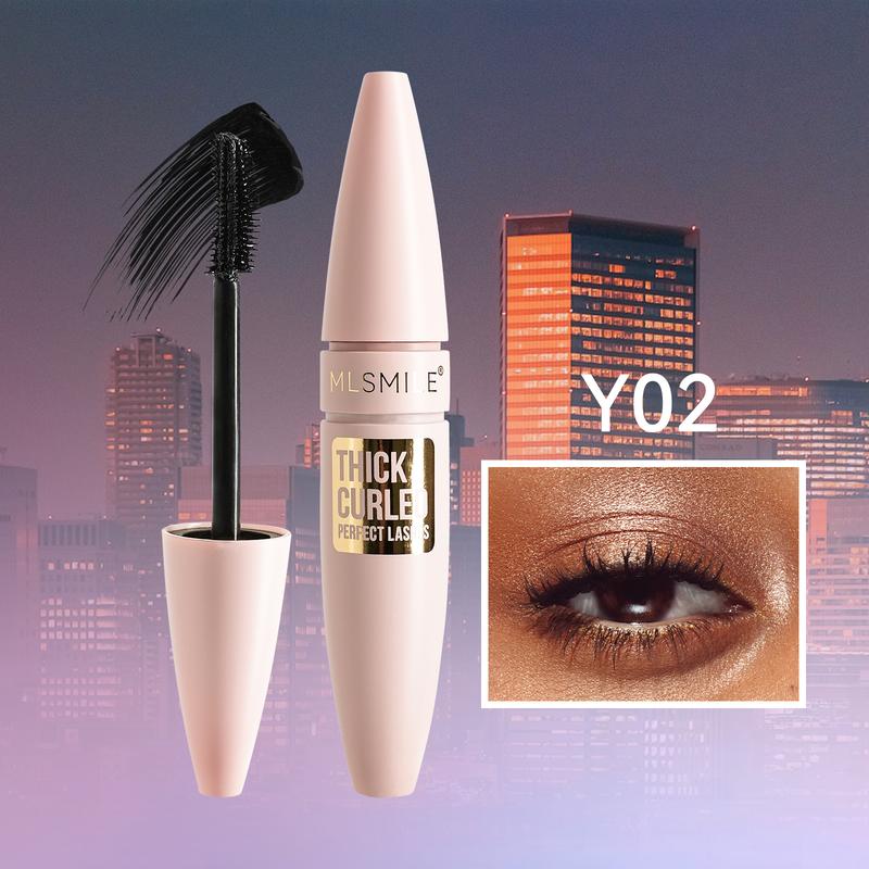 MLSMILE 2-color mascara, thickening, lengthening, curling, smudge-proof and waterproof, suitable for creating length and volume, vegan, no animal testing, holiday gift for women.