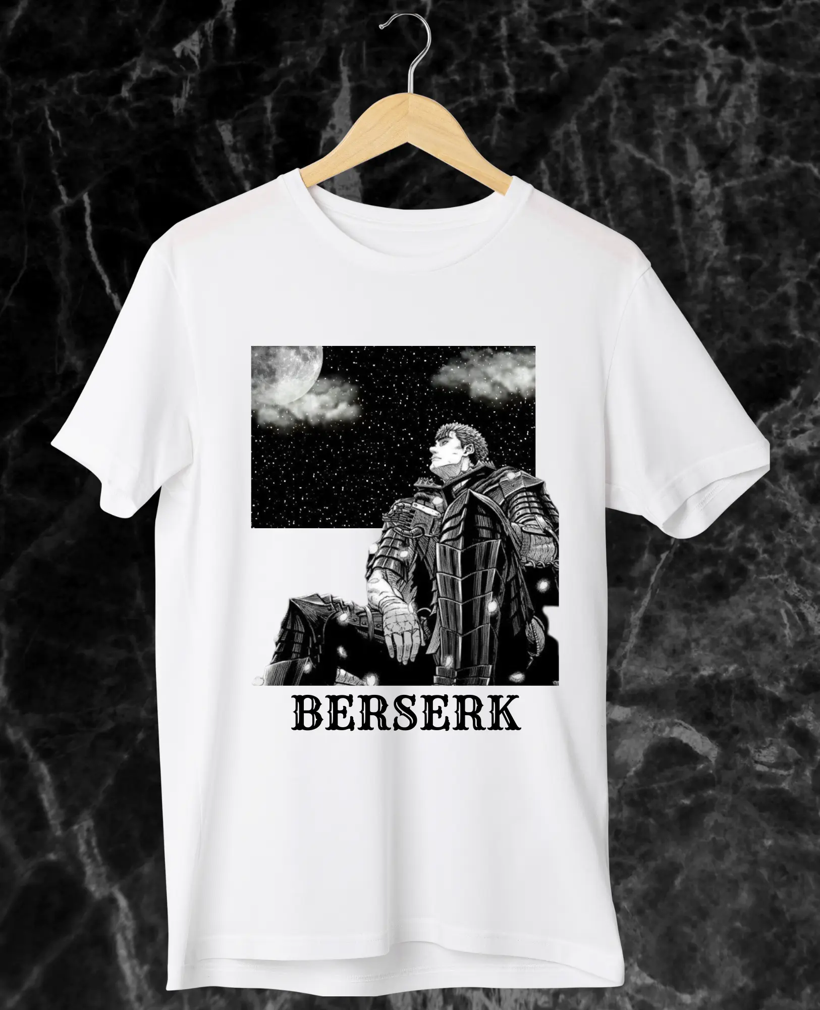 Men’s/Women (Unisex) Crew Neck T-Shirt - Men’s/Women T-Shirt - Cool Anime Unisex Shirt. Berserk Guts Screen Printed Shirt. Breathable Fabric Menswear Berserk T-Shirt Soft Top Classic Layer