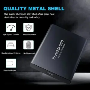 Large Capacity External Hard Drive Quiet Operation Mobile Storage SSD USB3.2 Type-C High Speed Solid Stae Disk For PC MAC