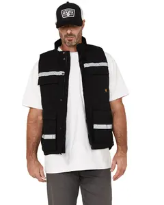 Hawx Men's Reflective Insulated Canvas Work Vest - Hxfa24v51-Blk
