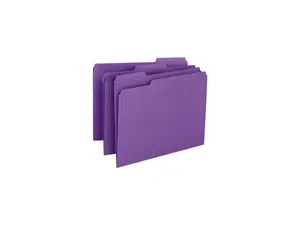 Smead 13043 File Folders, 1/3 Cut Top Tab, Letter, Purple, 100/Box