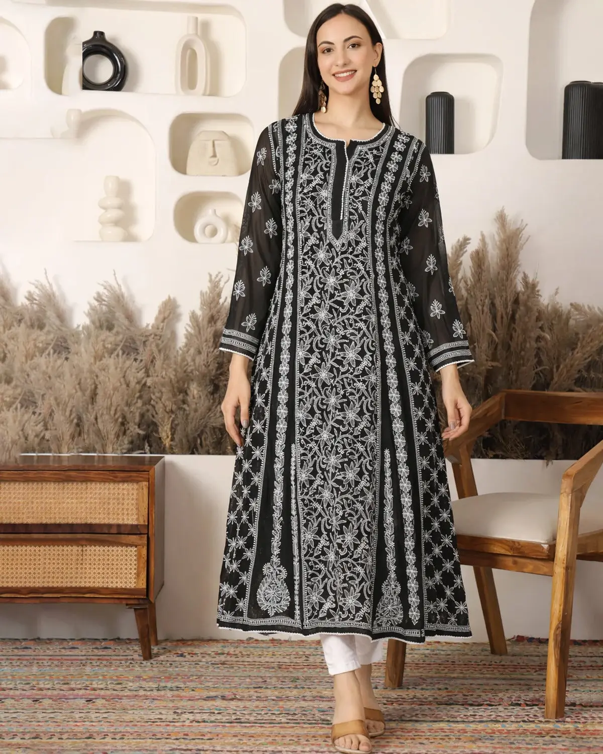 Adaah Georgette Black Anarkali