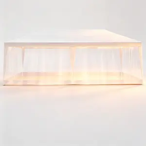 10×20ft White Party Tent Gazebo – Foldable with 2 Doors & 4 Mesh Panels, Includes 2 Integrated Mesh Sidewalls – PE Waterproof Roof, Spray-Painted Iron Frame – Outdoor Wedding, Backyard, Trade Show Clear Span camping beach