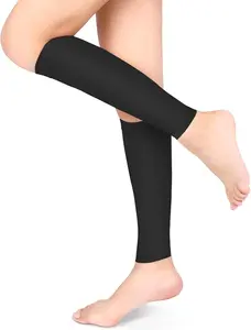 Compression Socks 20-30mmHg Calf Compression Sleeves Footless Compressed Socks for Varicose Veins Shin Splints Edema Recovery Maternity Cycling Running Travel Women & Men(XL-Black)