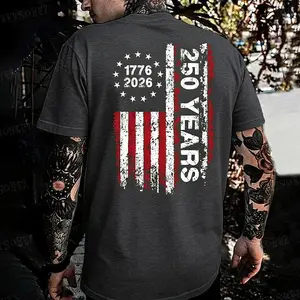 250 Years Anniversary Eagle American Flag 1776-2026 Heavy Cotton T-shirt, Independence day Patriotic, 4th of July Menswear Casual, Gift Streetwear Graphic Classic