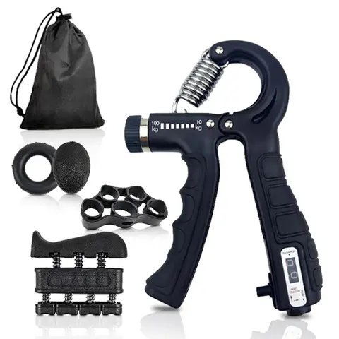 5-Pack Hand Gripper Strengthener Kit - Adjustable Resistance Forearm Trainer, Palm-Fit Grip Enhancer, Exercise Fitness Equipment for Golf, Office-to-Gym Use, Fitness Workout Accessories to Enhance Performance