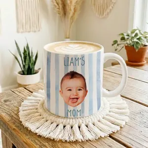 Personalized Baby Face Mug, Mom Mugs, Mother's Day Gift for Mom, Mama, Father's Day Gifts