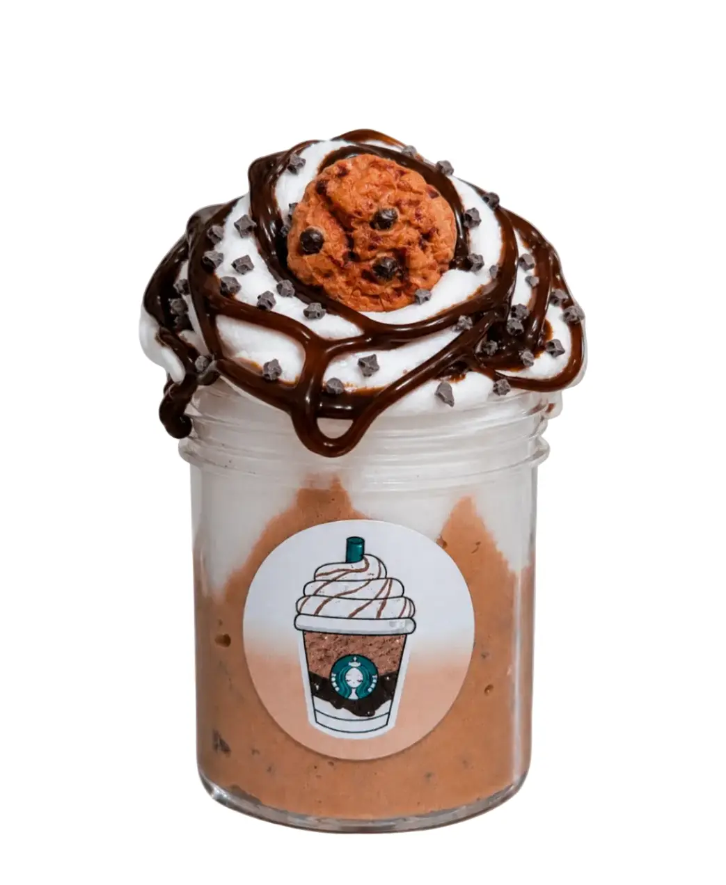 Cookie Crumble Frappe Handmade Butter Slime – Creamy Scented Slime with Chocolate Drizzle & Cookie Crumble Sprinkles, Sensory Stress Relief Toy – Hoshimi Slimes