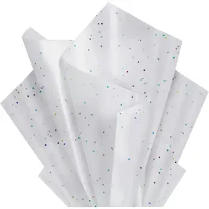 White Glitter Tissue Paper for  Bags 36 Sheets 20 x 20 Inch - Recyclable Wrapping Paper for Weddings, Birthdays, Party & Festival Decorations DIY Craft Supplies