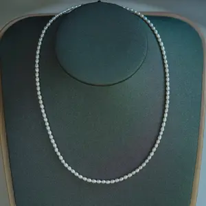 N17G Micro Baby Pearl Choker - 2.5-3mm Tiny Rice Pearl Necklace (S925)