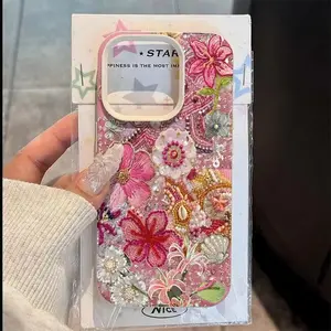 Floral and beaded ocean collage design protective case, suitable for iPhone 17/16/15/14/13/12/11/X/XS/XSMAX, drop-proof and scratch-resistant, a holiday gift for friends, family, and yourself