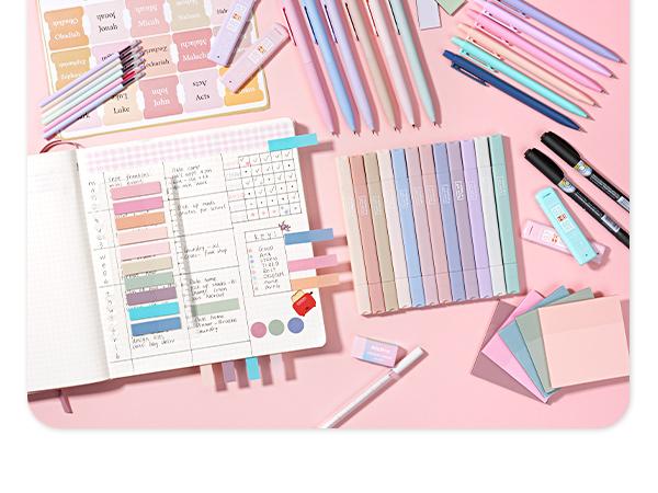 Nicpro 71PCS Bible Study Supplies, Bible Journaling Kit with Pencil Case, Highlighters, Pens, Mechanical Pencils, Sticky Notes & Tabs, Book Aesthetic Annotation Kit for Students Women Christian Gifts