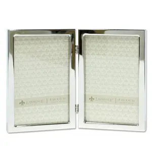 212 MAIN Contemporary Metal Photo Frame, 4x6 in. Hinged Double Border Frame for Home Decor