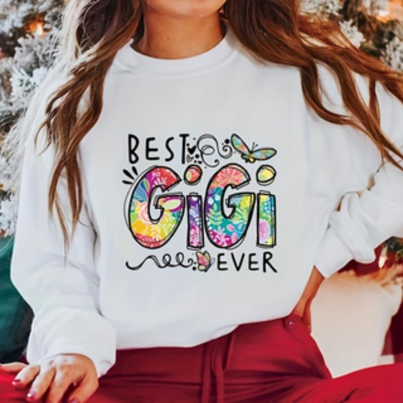 6 Piece DIY Iron-On Transfer Stickers, Latest Gigi Ever Butterfly Word Style, Heat Transfer Vinyl for T-Shirts, Jackets, Jeans, Hoodies