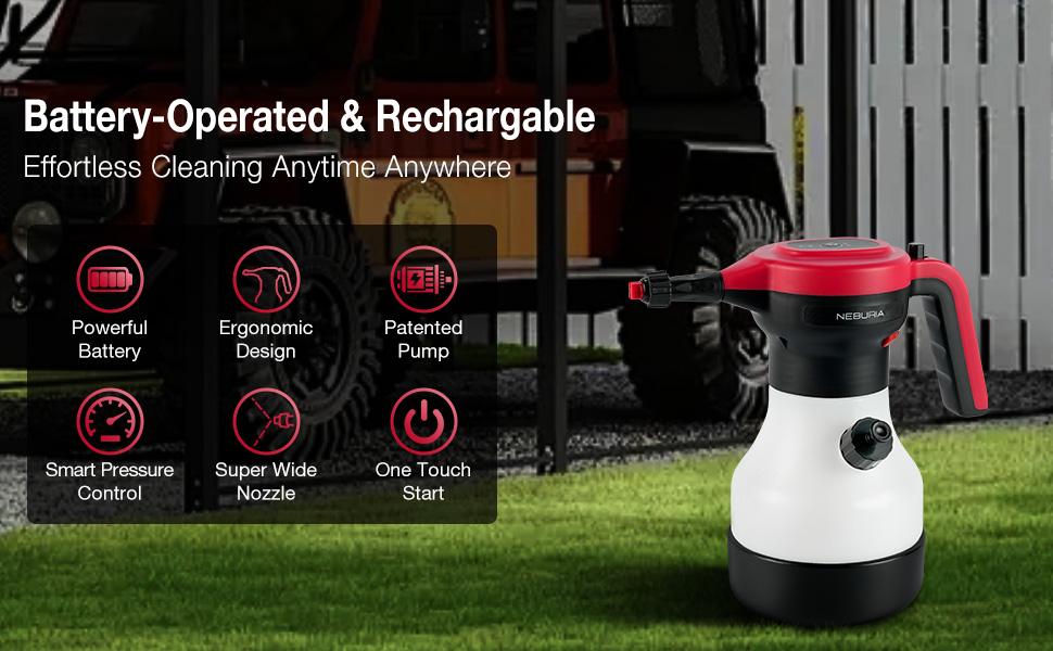 NEBURIA Electric Foam Sprayer,Purple,Rechargeable High Pressure Foam Cannon for Car Wash,Auto Detailing,Home,Industrial Cleaning,Professional Foam Sprayer with Smart Control Core,Ergonomic Handle,Portable Cordless Cleaner for Kitchen,Windows,Bathroom NEBURIA Electric Foam Sprayer,Purple,Rechargeable High Pressure Foam Cannon for Car Wash,Auto Detailing,Home,Industrial Cleaning,Professional Foam Sprayer with Smart Control Core,Ergonomic Handle,Portable Cordless Cleaner for Kitchen,Windows,Bathroom