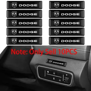 10Pcs Dodge Car Styling 3D Epoxy Car Stickers Emblem Badge Decoration Decals For Dodge RAM 1500 2500 3500 Challenger Charger Durango Caravan Nitro Journey Caliber Auto Accessories