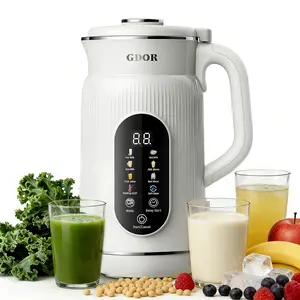 [TikTokShopSpringGlowUp] GDOR 42oz Nut Milk Maker 9-in-1, Automatic Almond Oat Soy Milk Machine, Makes Juice & Smoothie, 12 Hours Delay Timer Preset Save Time, Large Touch Screen, Keep Warm, Boil Water, Self-Cleaning for Home Kitchen