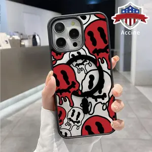 Graffiti Skull Pattern Magnetic Phone Case for iPhone 16 15 14 Pro Max 13 12 11 XR XS Plus Anti-Yellowing Shockproof Lightweight Transparent Acrylic Soft Cover Supports Wireless Charging.