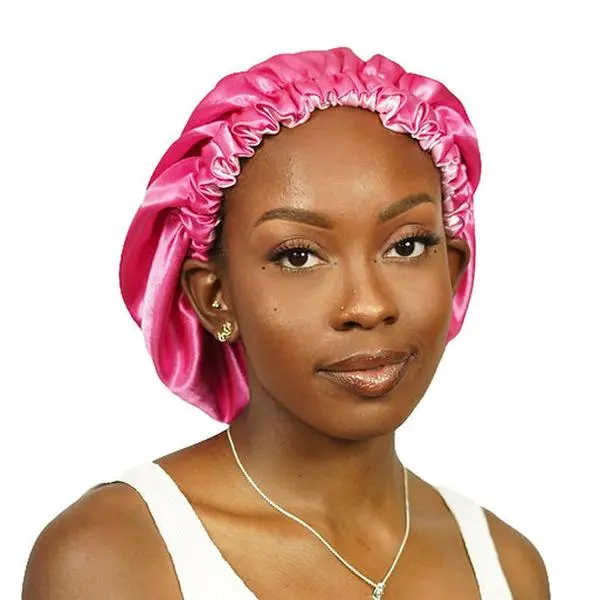 Pink Starburst Satin Reversible Bonnet - Versatile Hair Protection Bonnet with Elastic Band for Comfort & Style