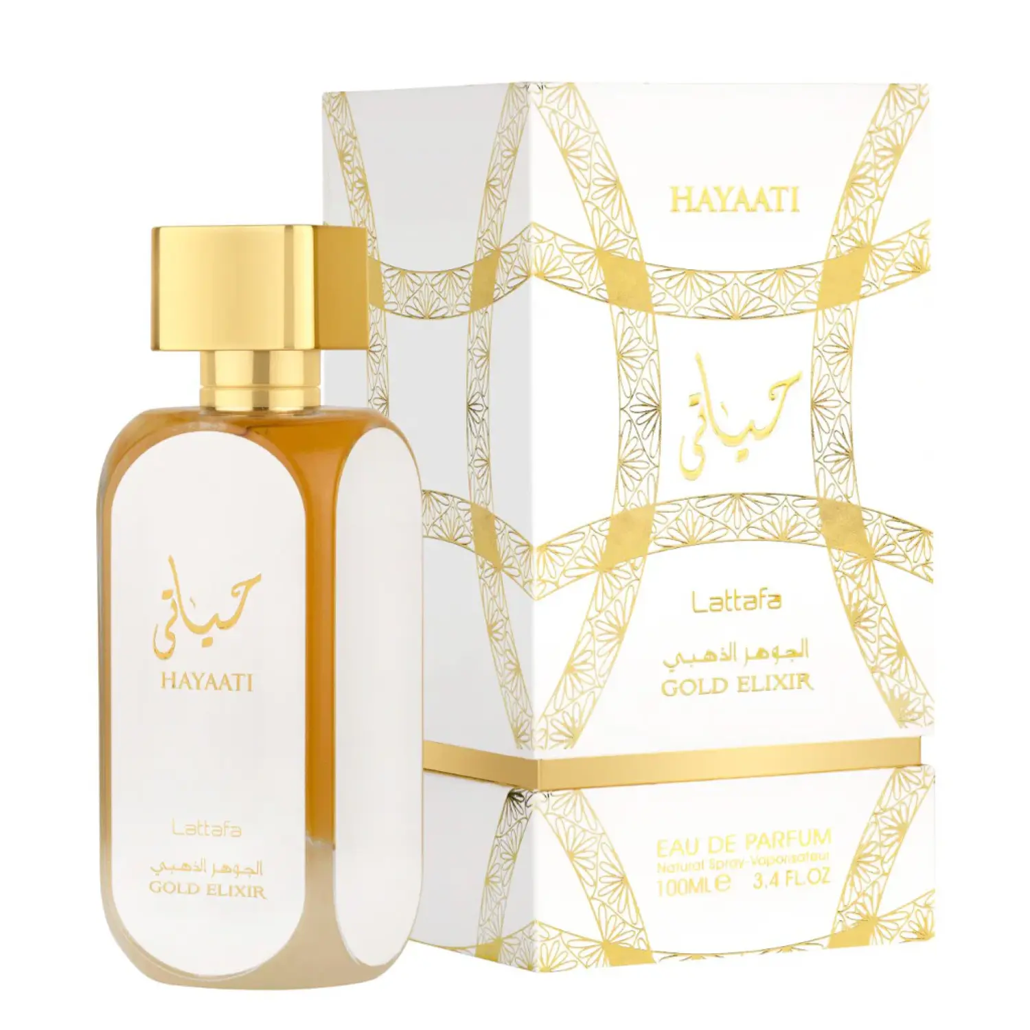 Lattafa Hayaati Gold Elixir for Unisex Eau de Parfum Spray, 3.4 Ounce