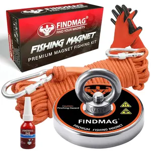 600 LBS Pulling Force, Super Strong Magnet Kit for Magnetic Fishing and Retrieving Items, Holiday Gift Idea - 2.95inch Diameter