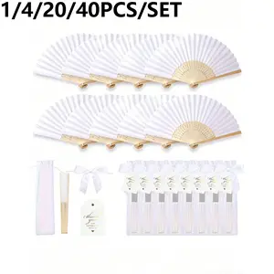 Paper Fans Set, Bamboo Folding Fans, Handheld Fans, Wedding Party Decor, Bride Shower Gifts, Birthday Presents, Bridesmaid Photo Props