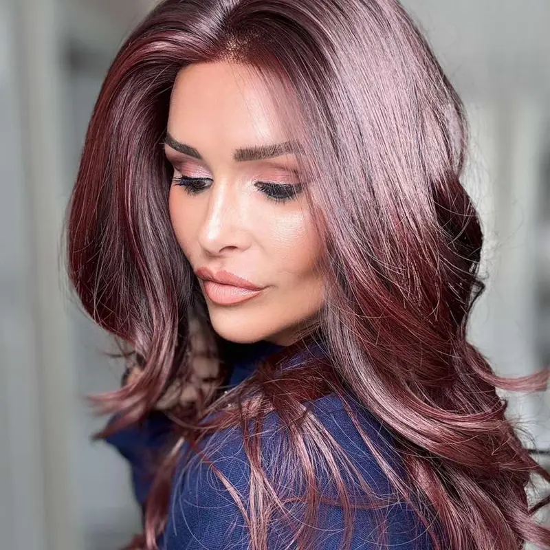 IMstyle Scarlett Cherry Cola Red Burgundy Layer cut Natural Wavy Low Density Glueless 13*4 Free Parting Lace Front Syntehtic Wig for Daily Wear