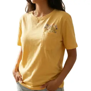 Giftifymama Embroidered Flower Pocket Nursing T-shirt, Shortsleeve, Clothes