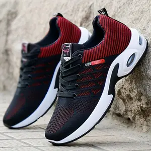 Men's Breathable Knit Sneakers - Comfortable, Non-Slip Running Shoes with Air Cushion for All Seasons